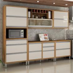 Cozinha Completa 5 Peças 8 Portas Jade Chf Carvalho/off White