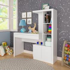 Mesa de Estudos Infantil 122,5x138x46,5cm Lucca Branco