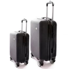 Kit 2 Mala de Viagem AC32 Media e Grande c/ 4 rodas 360º - EAGLE, Pret