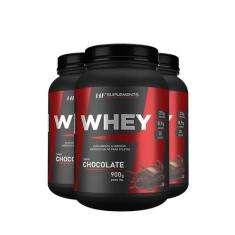 3x whey protein de chocolate 900g hf suplements, PREMIUM