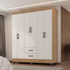 Guarda Roupa 6 Portas Guararema Nature Off White - Mais de Casa