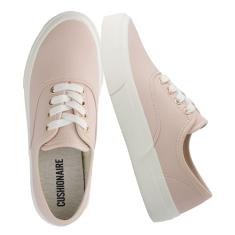 CUSHIONAIRE Tênis feminino Freshman Canvas Lace-Up com espuma viscoelástica, larguras disponíveis | Sapatos de caminhada casuais, leves e confortáveis, Blush Smooth, 38