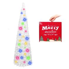 Árvore de Natal macting White de 5 pés com luzes e suporte