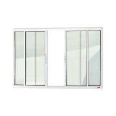 Janela Confort 4 Folhas Vidro Liso 100cm X 100cm Brimak Branco