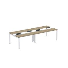 Mesa De Plataforma Dupla Para 4 Pessoas Corporativa 150x120-4p Pdc15-12-4p Noce Naturalle-branco