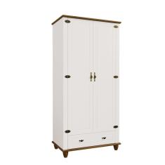 Guarda-roupa Retrô 2p 1g Off White-nogueira Roupeiro Solteiro Ou Infantil