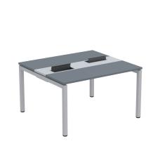 Mesa Plataforma Dupla Com Pé De Aço Para Coworking 130x120 Pdc13-12-2p Grafito-cinza