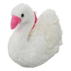 Cisne Branco Detalhes Rosa 23cm - Pelúcia