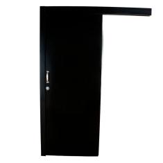 Kit Porta De Correr Completa 80x213x14 Com Ferragens Preto