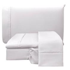 Jogo De Cama Lençol Queen Conforto Percal 300 Fios 4 Peças - Branco