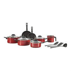 Jogo de Panelas Salt, 10Pcs, BRINOX REVESTIDOS, Vermelho