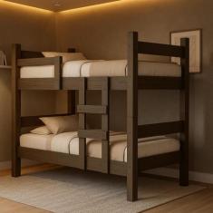 Beliche Solteiro Mdf estrado de madeira Leticia Para Quarto Vira Cama 