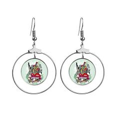 Graffiti Street Culture Brincos estéreos de boca colorida, argola pendurada, joia circular