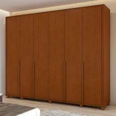 Guarda-roupa 6 Portas 6 Gavetas 100% Mdf Imperatore com Pés Frassino