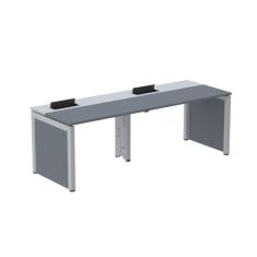 Mesa de Plataforma Simples para 2 Pessoas Corporativa 150x792/2p Pscpp150/792/2p Grafito/Cinza
