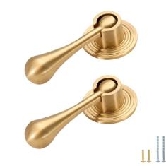 Evionlin Pacote com 2 puxadores de latão escovado sólido puxador puxador de lágrima design pendurado para armários gaveta porta móveis decorativos parafusos incluídos