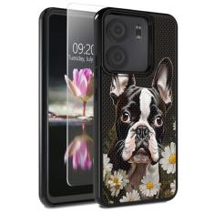 DHYYDSQZ Capa para BLU View 5 B160V para BLU View 5 B160V com protetor de tela de vidro temperado dupla camada híbrida protetora rígida PC capa de telefone TPU macio para BLU View 5 B160V 16.7 cm