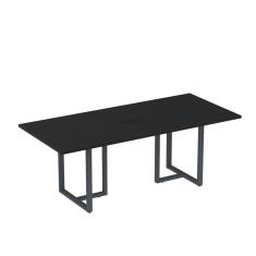 Mesa de Reunião Retangular com Power Box 200x90cm Mr2000p25tub Preto/Grafito