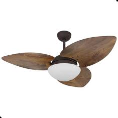 Ventilador de Teto Kovalski Marrom Texturizado 3 Pás Rádica Imbuia 127