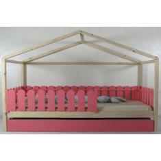 Bicama Montessoriana Solteirão Frente Casinha Colorida Madeira Maciça 