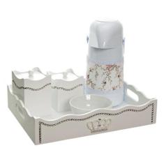 Kit Higiene Com Capa Fantasia Strass Corôa De Madeira Bebê - Potinho d