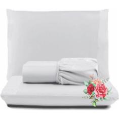 Jogo De Lençol Dia A Dia Queen 3 Peças Barato - Branco - Casa Show Enx