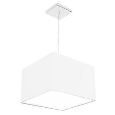 Lustre Cupula Pendente Dome Quadrado 30x20cm Branco - MARRYLUZ