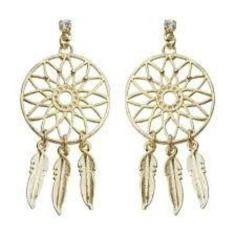 Brincos Filtro Dos Sonhos Folheado A Ouro 18K. - Milena Jóias