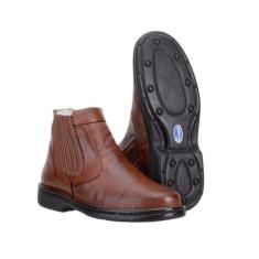 Bota Capelli Masculina Couro Botina Cano Baixo Conforto, 40, Marrom