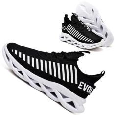 Tênis Easy Masculino Evoltenn Trançado Moderno Preto, Preto, 35