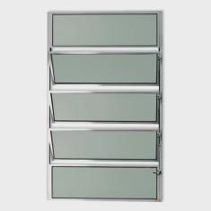 Janela Basculante de Alumínio 100x40cm com Vidro Boreal Anodizado Master Brimak