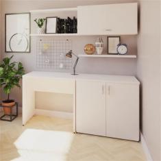 Escrivaninha com Armários 180cm e Prateleira