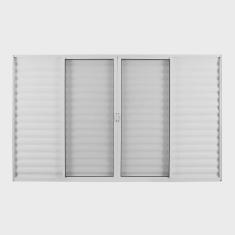 Janela de Alumínio Veneziana de Correr 100x200cm 6 Folhas 2 Fixas com Vidro Liso Linha Soft mgm