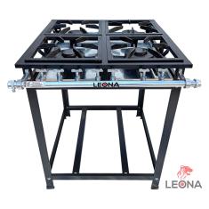 Fogão Industrial 4 Bocas 2QD 140mm 2QS 100mm 30x30 P4 Baixa Pressão