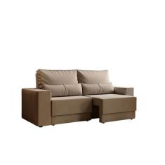 Sofá 3 Lugares Retrátil Sochi Suede Bege - Mobly