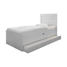 Cama Solteiro Larissa com Cama Auxiliar Branco e Dois Colchões - Frama