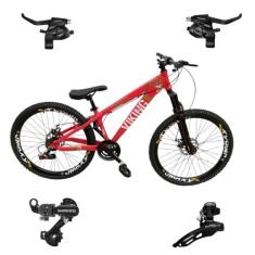 Bicicleta Vikingx Tuff 25 Aro 26 Aluminio 24v Cambios Shimano Freio Di