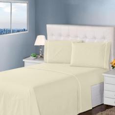 Jogo Lençol QUEEN 400 Fios 4 Peças Ponto Palito Aconchego  Casa Dona, 