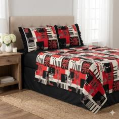 Jogo Lençol Casal 4 Peças 100% Algodão Percal 180 fios Babadinho - ENX