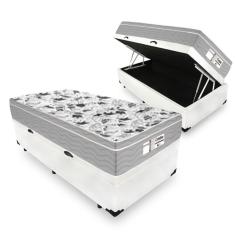 Cama Box Com Baú Solteiro + Colchão De Molas Ensacadas - Probel - Evolution 88x188x74cm