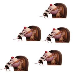 MOOKEENONE 5X Wall Stickers Realistic Wallpaper 3D Mouse Sticker Mouse in A Hole