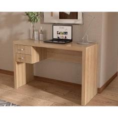 Mesa de Computador Solteiro ME-4123 c/ 2 Gavetas Amêndoa - Tecno Mobili