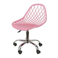 Cadeira para Escritório Eames Kaila Secretária Decorativa 1118 Or Design Rosa