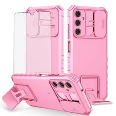 Asuwish Capa de telefone para Samsung Galaxy A25 5G com protetor de tela de vidro temperado e capa de câmera deslizante suporte suporte fino protetor rígido híbrido acessórios para celular A 25 25A