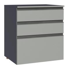 Balcão 60 Cm 3 Gavetas Suspenso Cinza Nice Madesa Cinza