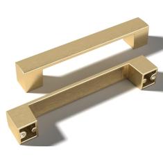 monti hardware | Pacote com 5 puxadores de gaveta em ouro acetinado escovado com orifício de 12 cm | Puxadores de gaveta de decoração de casa de banho | Puxadores de armário de cozinha de metal