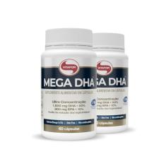 Kit 2X: Mega DHA Ômega 3 1000mg Vitafor 60 Cápsulas