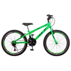 Bicicleta Aro 24 Kls Sport Gold Freio V-Brake Mtb 21 Marchas, Verde ch