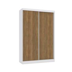 Guarda Roupa Solteiro 2 Portas De Correr E 2 Gavetas N571 Branco-nogueira - Kappesberg