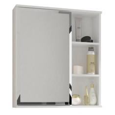 Espelheira para Banheiro 1 Porta e Prateleiras Branco - mgm